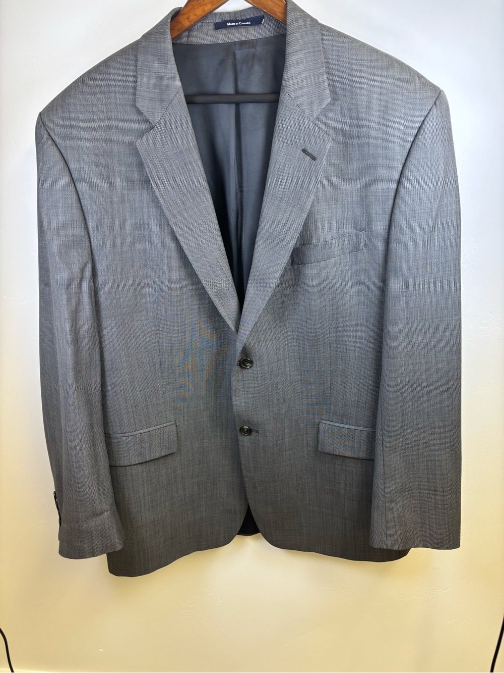 RALPH LAUREN WOOL BLAZER JACKET SPORT COAT MEN 46 L  DARK GRAY PATTERN  DESIGNER